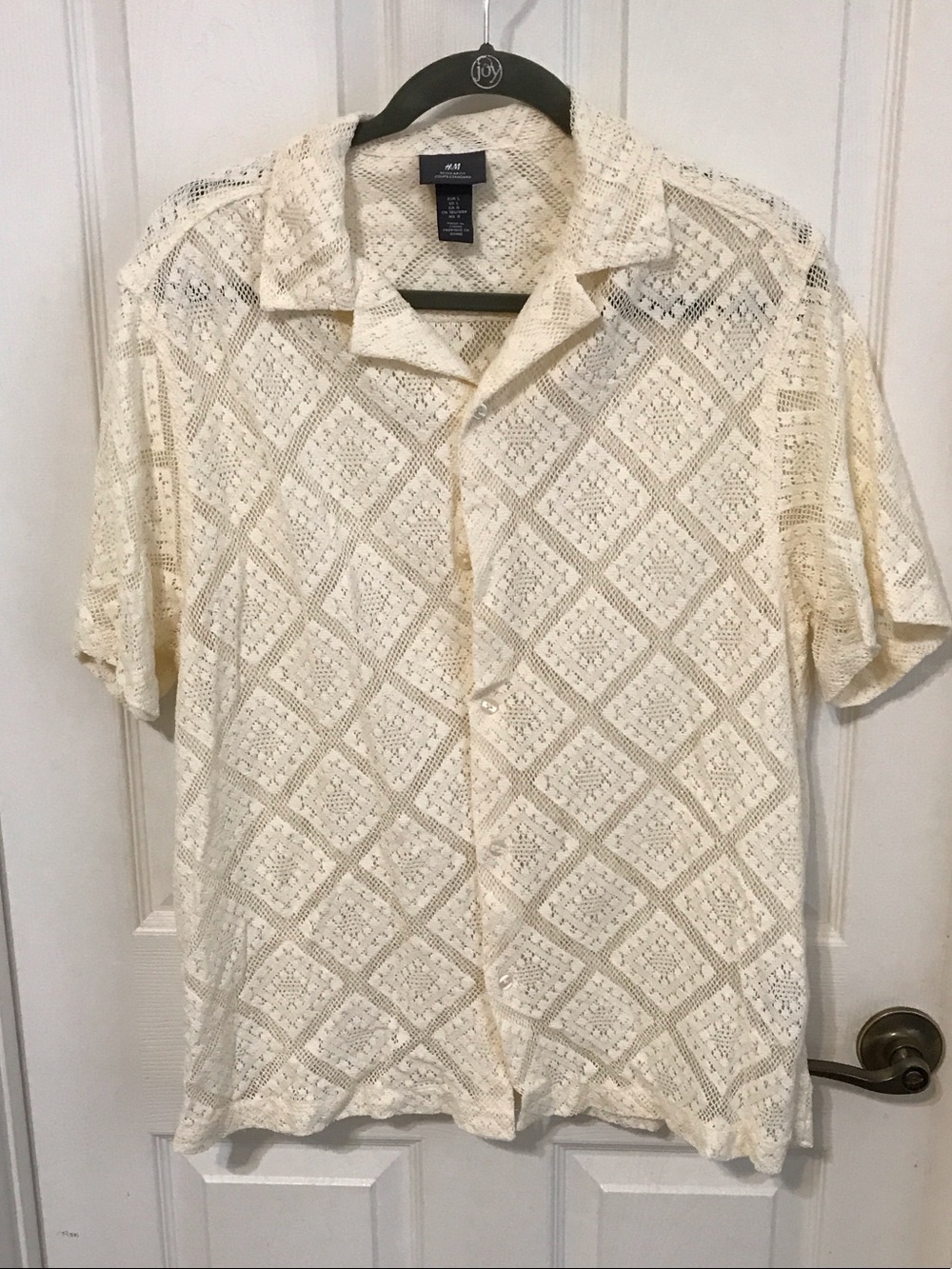 H&M/Nova Crochet Button-Front Short Sleeve Shirt - Picture 2 of 5